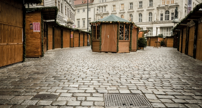 Caratteristici chioschetti in legno dei mercatini di Natale di Vienna