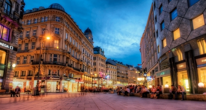 Graben di sera, Vienna