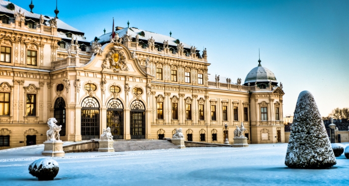 Belvedere dopo una nevicata. Vienna.