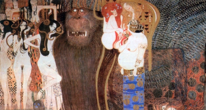 Particolare del Fregio di Beethoven, Klimt, Palazzo della Secessione, Vienna
