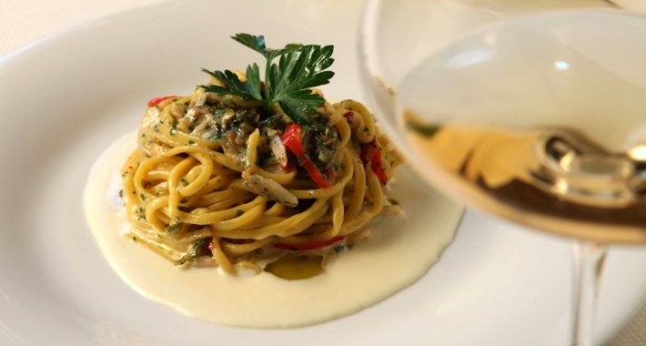 Spaghetti aglio olio e peperoncino del ristorante Il Don Giovanni di Ferrara.