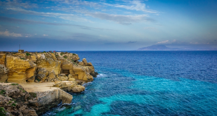 Una vista dell'isola di Favignana in Sicilia