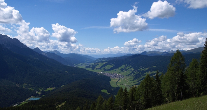 Panorama da Monte Elmo - Dobbiaco e la Val Pusteria da Monte Elmo