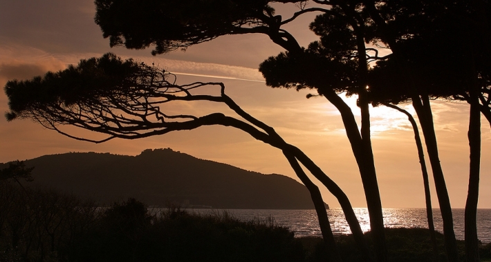 Tramonto sulla Costa degli Etruschi in Toscana