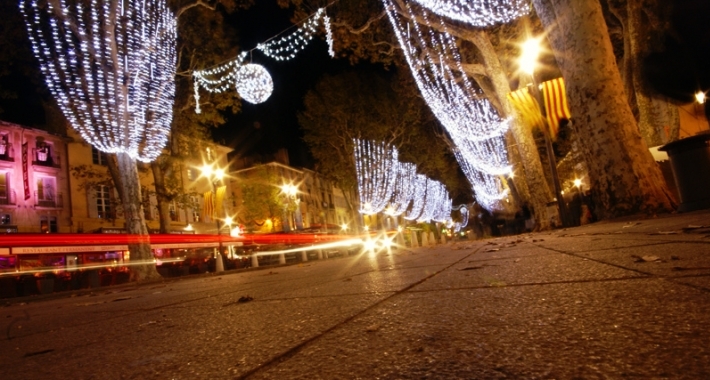 Strade illuminate di Aix en Provence