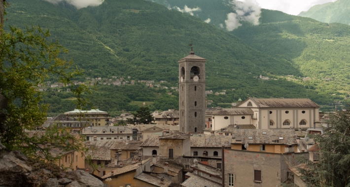 Veduta di Sondrio in Valtellina